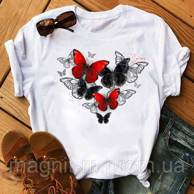 Футболка жіноча з принтом "Stay pawsitive"