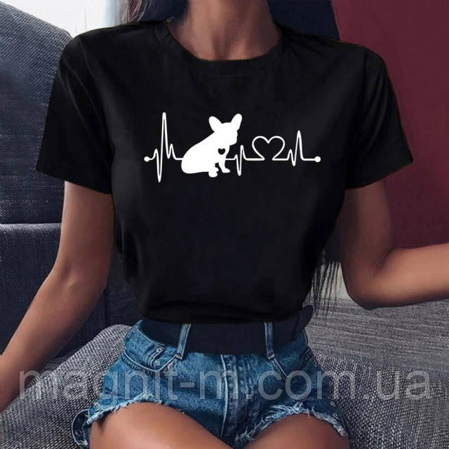 Футболка жіноча з принтом "Stay pawsitive"