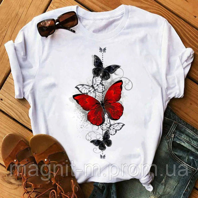 Футболка жіноча з принтом "Stay pawsitive"