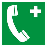 Е004 Знак "Телефон екстреного зв'язку" (ДСТУ EN ISO 7010:2019)