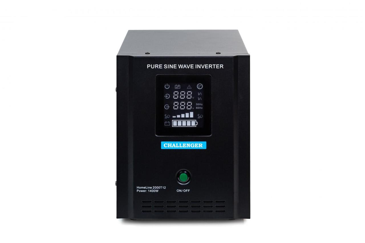 ДБЖ з правильною синусоїдою Challenger HomeLine 2500T24 (1800W), 24V під зовнішній АКБ, струм заряду 10/20А