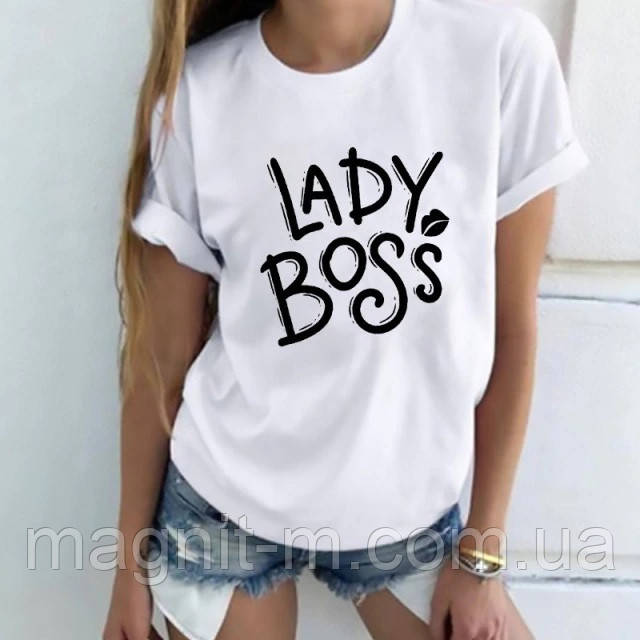Футболка жіноча з принтом "Lady Boss"