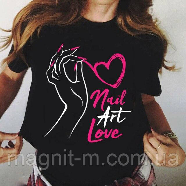 Футболка жіноча з принтом "Nail art love"
