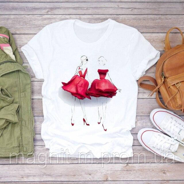 Футболка жіноча з принтом "Дівчина"