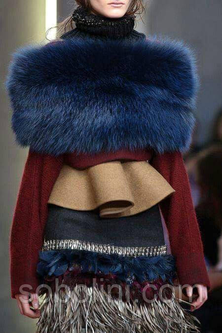 Хутряна накидка з песця синього кольору, фото 1