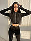 Жіночий трикотажний костюм в рубчик з лосинами і топом на блискавці (р. 42, 44) 66102249Е, фото 2