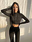 Жіночий трикотажний костюм в рубчик з лосинами і топом на блискавці (р. 42, 44) 66102249Е, фото 3
