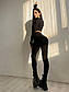Жіночий трикотажний костюм в рубчик з лосинами і топом на блискавці (р. 42, 44) 66102249Е, фото 4