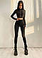 Жіночий трикотажний костюм в рубчик з лосинами і топом на блискавці (р. 42, 44) 66102249Е, фото 7