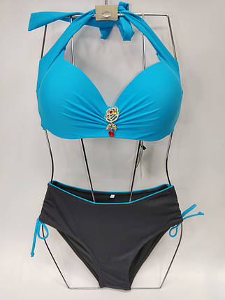 Женский купальник для большой груди Sisianna 566998-М голубой на 50 52 54 56 58 размер, фото 2