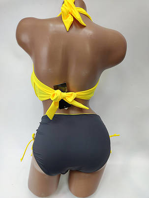 Жіночий купальник для великих грудей Sisianna 566998-М жовтий на 50 52 54 56 58 розмір, фото 2
