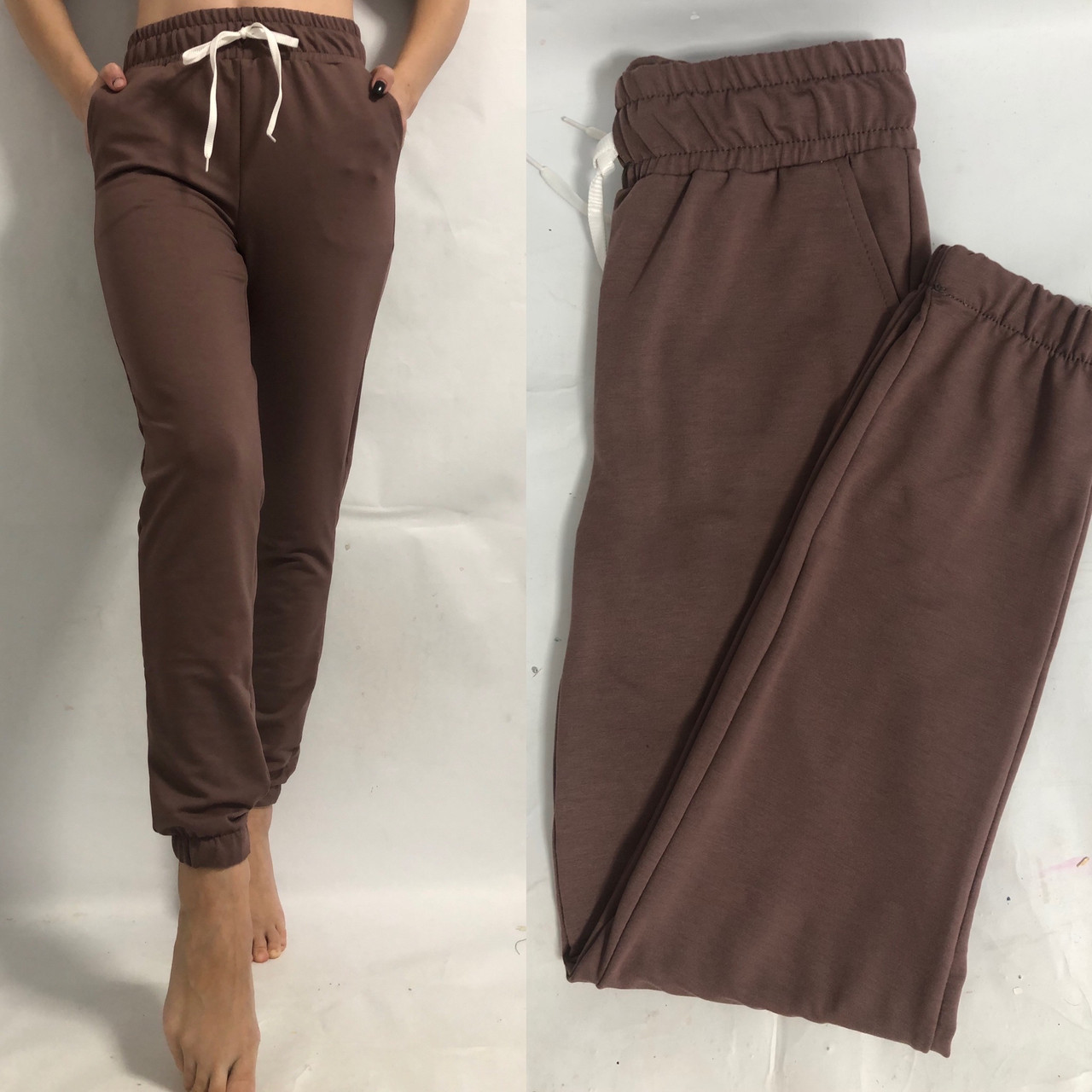 Стильні трикотажні штани, No 160 мокко