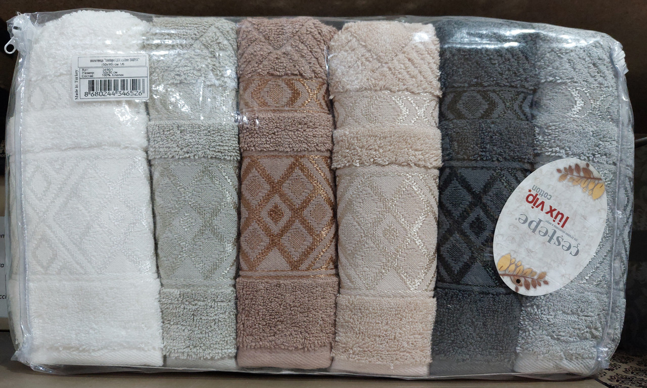 Махрові рушники Cestepe Lux Cotton Sanya Turkey 6 шт. - купити за ...