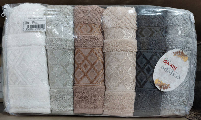 Махрові рушники Cestepe Lux Cotton Sanya Turkey 6 шт., фото 1