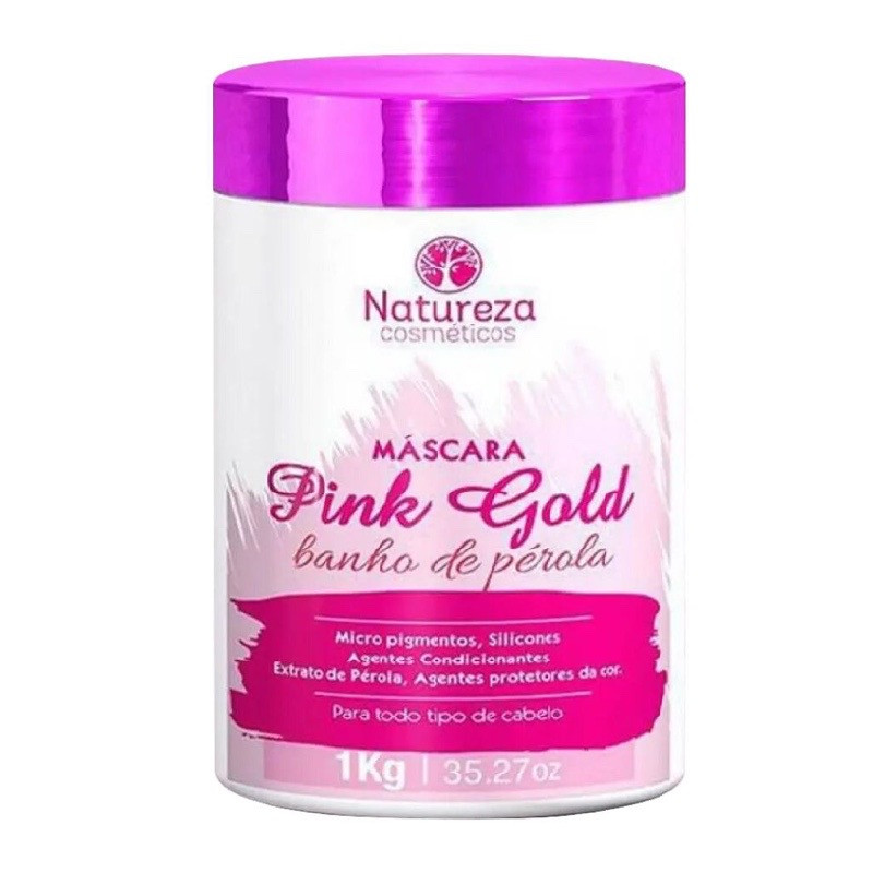 Маска Natureza Pink Gold Máscara Banho de Pérola. Зволожуюча маска для волосся. Рожева 200 г