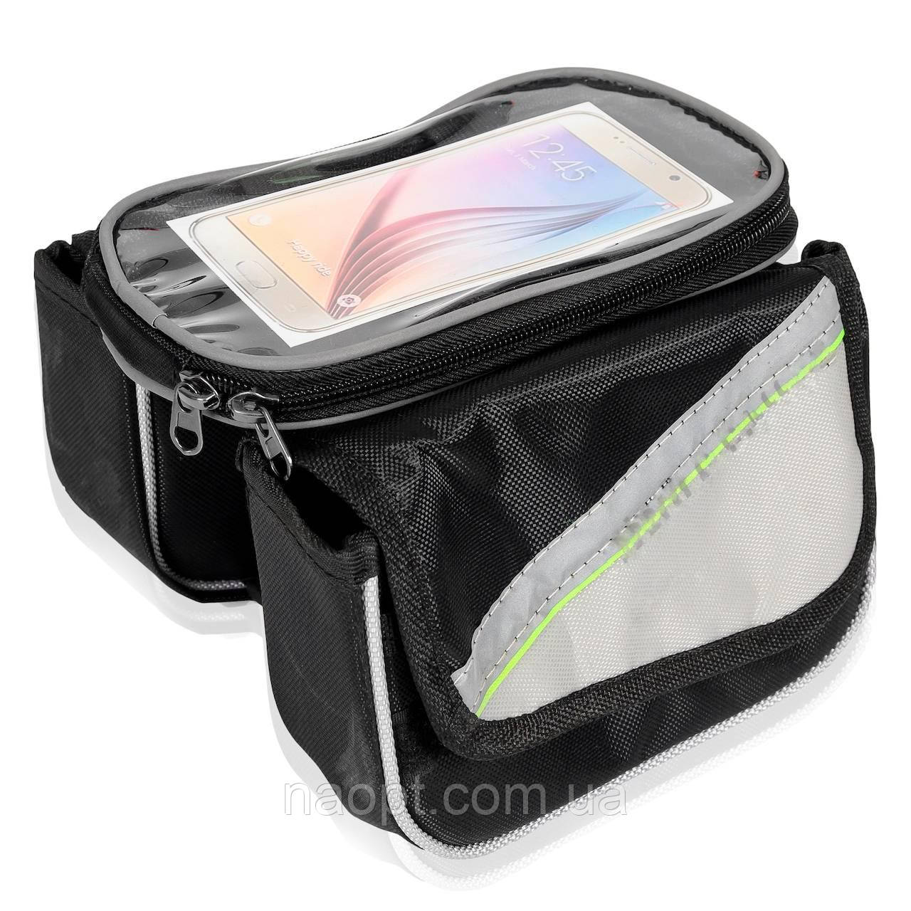 Велосумка. Сумка на раму. 2 хв. без козирка. Сумка для велосипеда. Сумка вело. Бардачок, фото 1