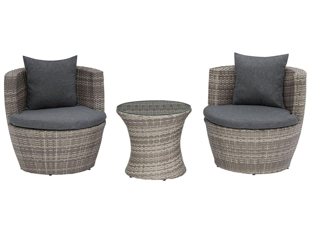 PE Rattan Garden Bistro Set Сірий CAPRI