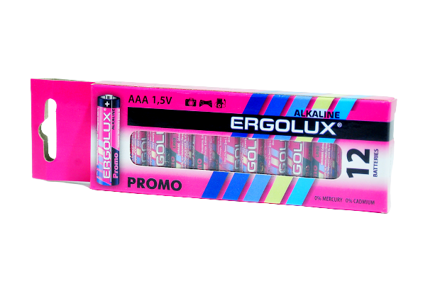 Батарейка Ergolux Promo AAA LR03 12 шт промо-набір