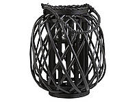 Деревянный фонарь-свеча 30 см черный МАВРИКИЙ