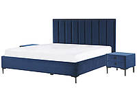 Спальный гарнитур из 3-х предметов Velvet EU Super King Size Blue SEZANNE