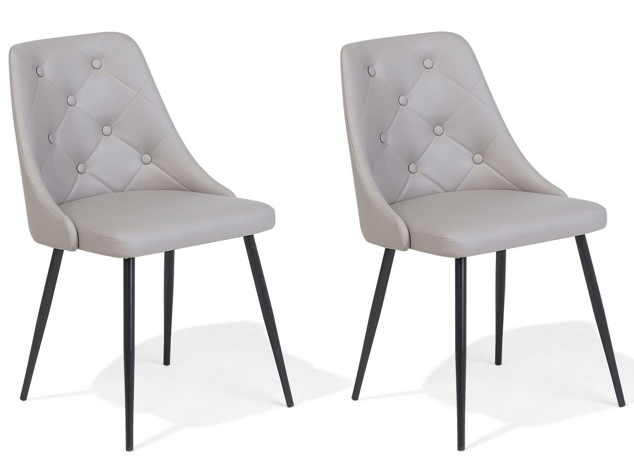 Набір з 2 обідніх стільців зі штучної шкіри сірого кольору VALERIE, фото 1