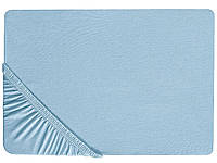 Простыня на резинке из хлопка 160 x 200 см Синяя HOFUF