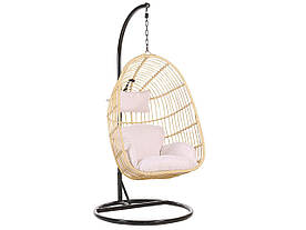 Підвісний стілець із ротанга PE з підставкою Натуральний CASOLI