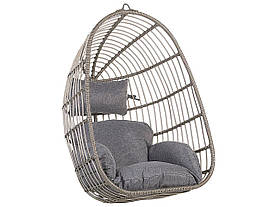 Підвісний стілець із ротанга PE сірий CASOLI