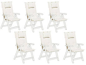 Набір з 6 подушок для вуличного сидіння/спинки кремового кольору TOSCANA/JAVA