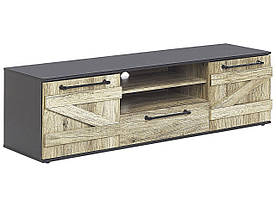 Тумба під ТВ світла деревина з чорним SALTER