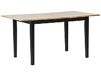Раздвижной деревянный обеденный стол 120/150 x 80 см светлое дерево и черный HOUSTON