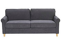 Трехместный бархатный диван серый RONNEBY