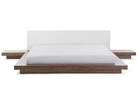 Водяна ліжко Super King Size EU з тумбочками Коричневий ZEN