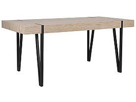 Обідній стіл 150 x 90 см світле дерево з чорним ADENA