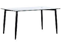 Обеденный стол со стеклянной столешницей 150 x 90 см черный TOTHAM