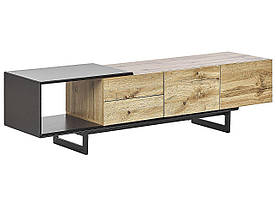 Тумба під ТВ світле дерево і чорний FIORA