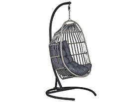 Підвісний стілець із ротанга PE з підставкою темно-сірий SESIA