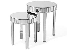 Гніздо з 2 Дзеркальних приставних столиків Silver RIMARDE
