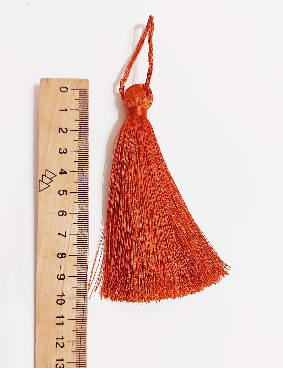 Китиця текстильна декоративна шовкова велика,1шт, мідний 0218, 1шт.