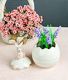 Керамічна банка, вазочка з кришкою "Веселий кролик" 1,4 л. Великодня кераміка, посуд на Гросс, фото 3