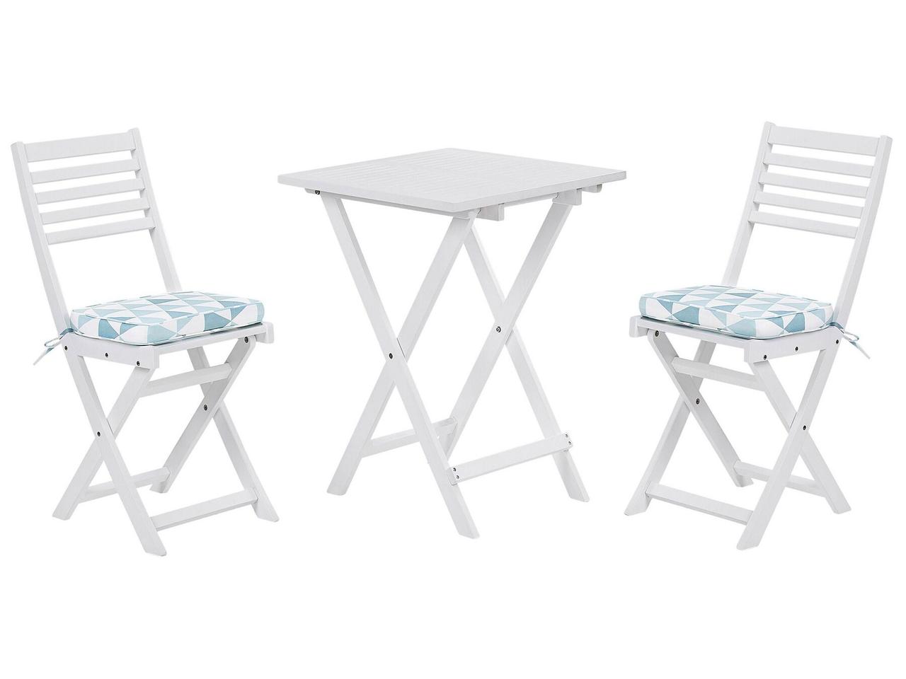 Набір бістро Acacia Garden Wood з подушками Blue Triangles White FIJI