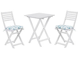 Набір бістро Acacia Garden Wood з подушками Blue Triangles White FIJI
