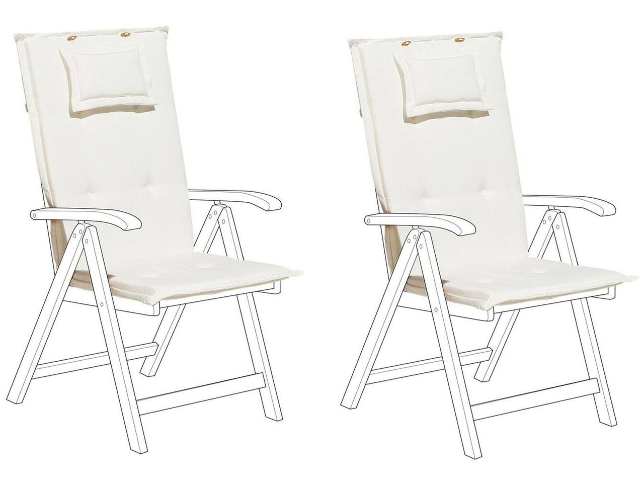 Набір з 2 подушок для вуличного сидіння/спинки Off-White TOSCANA/JAVA