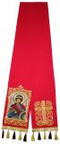 Закладка червона габардин, вишита з іконою вмч.Георгія Побідоносця