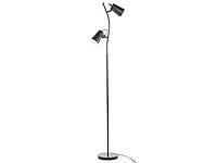 2 Light Metal Floor Lamp Black FLINT