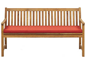Садова лавка Сертифікована деревина акації 160 см з червоною подушкою VIVARA