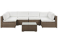 6-местный PE Rattan Garden Lounge Set White BELVEDERE