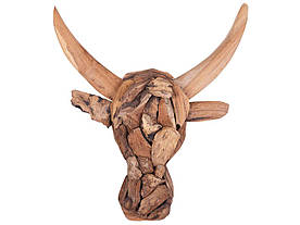Декоративна скульптура зі світлого дерева BULL HEAD