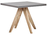 Бетонный обеденный стол для сада 90 x 90 см Серый OLBIA
