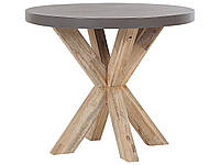 Круглый обеденный стол из бетона для сада 90 см серый OLBIA